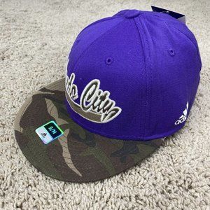 Adidas Orlando City SC MLS Camo‎ Flat Bill/Logo Flex Hat Purple Size S/M NWT